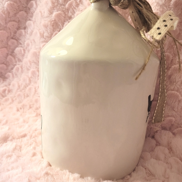 2-sided Rae Dunn "Chirp" birdhouse with ribbon & bird/branch print on back. - Picture 11 of 16